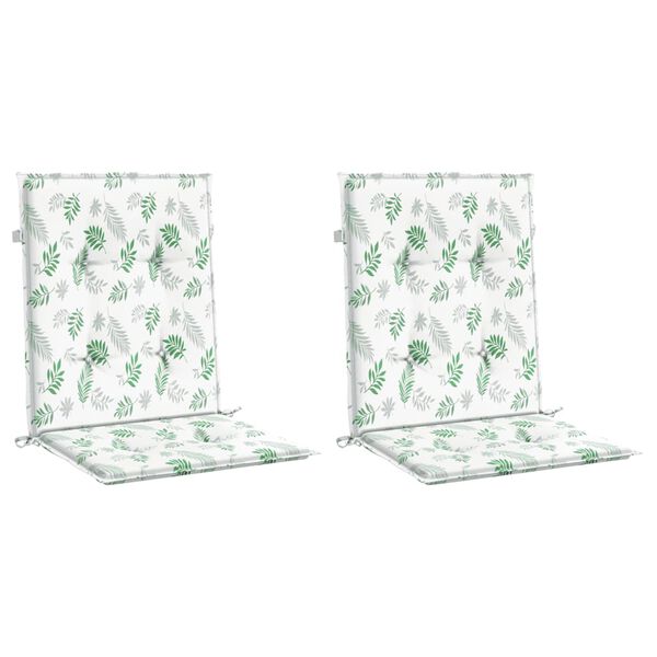 vidaXL Podu&scaron;ky na n&iacute;zke stoličky 2 ks vzor listov l&aacute;tka