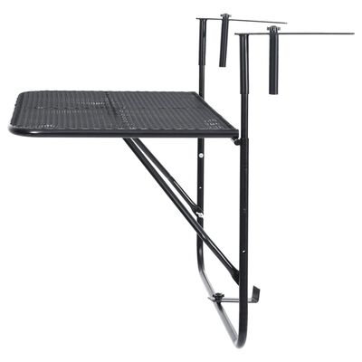 vidaXL Balkónový stolík čierny 60x40 cm oceľový