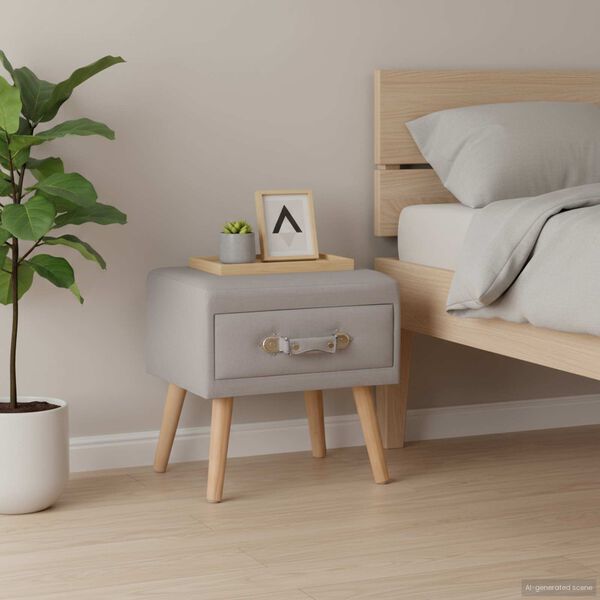 vidaXL Nočný stolík sivý 40x35x40 cm látkový