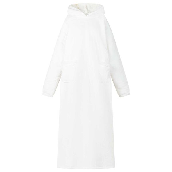 vidaXL Mikina s kapucňou Biela l Fleece a flanel