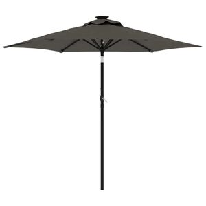 vidaXL Z&aacute;hradn&yacute; slnečn&iacute;k LED oceľovou tyčou antracitov&yacute; 225x225x212 cm