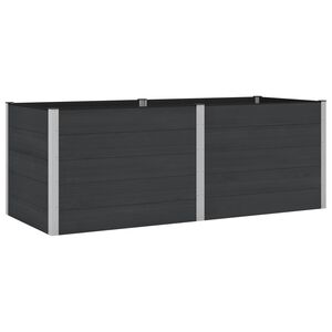 vidaXL Vyv&yacute;&scaron;en&yacute; z&aacute;hradn&yacute; z&aacute;hon Čierna 250 x 100 x 91 cm WPC a hlin&iacute;k