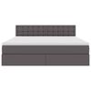 vidaXL Postel s &uacute;ložn&yacute;m prostorem a LED svetlom Siv&aacute; 160 x 200 cm