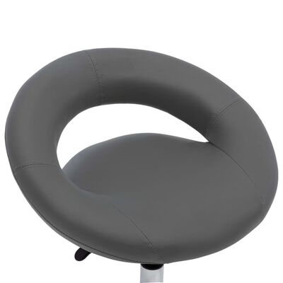 vidaXL Pracovná stolička na kolieskach, sivá, umelá koža
