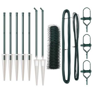 vidaXL Hexagon&aacute;lny plot s stĺpom 10 x 0,8 m PVC potiahnut&aacute; oceľ Zelen&aacute;