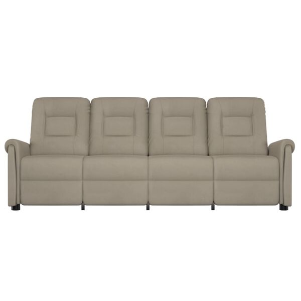 vidaXL 4-miestne sklápacie masážne kreslo, svetlosivé, mikrovlákno