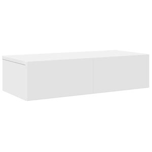 vidaXL N&aacute;stenn&aacute; polica so z&aacute;suvkami Biela 60x26,5x15 cm Upraven&eacute; drevo