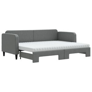 vidaXL Rozkladacia denn&aacute; posteľ s matracmi tmavosiv&aacute; 80x200 cm l&aacute;tka