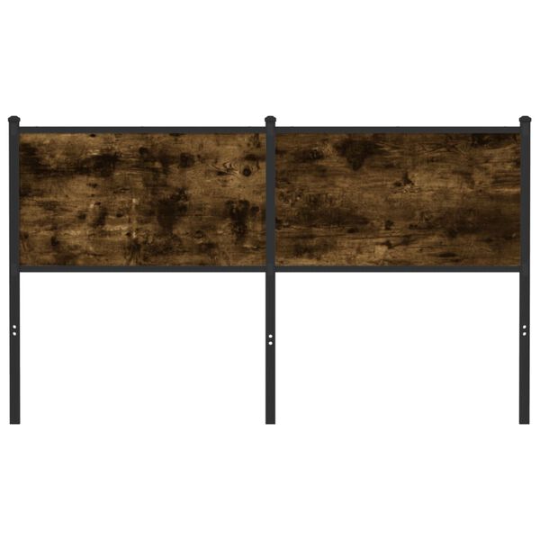vidaXL Čelo postele, tmav&yacute; dub 150 cm, kompozitn&eacute; drevo a oceľ