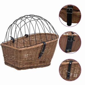 vidaXL K&ocirc;&scaron; na zadn&yacute; nosič bicykla s krytom 55x31x36 cm, pr&iacute;rodn&aacute; vŕba