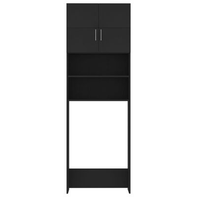 vidaXL Skrinka na práčku, čierna 64x25,5x190 cm, kompozitné drevo