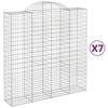 vidaXL Obl&uacute;kov&yacute; gabionov&yacute; k&ocirc;&scaron; 7 ks 200x50x200/220cm pozinkovan&eacute; železo