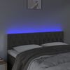 vidaXL Čelo postele s LED tmavosiv&eacute; 144x7x78/88 cm zamat