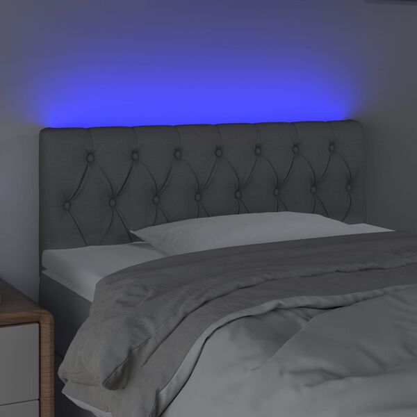 vidaXL Čelo postele s LED bledosiv&eacute; 100x7x78/88 cm l&aacute;tka
