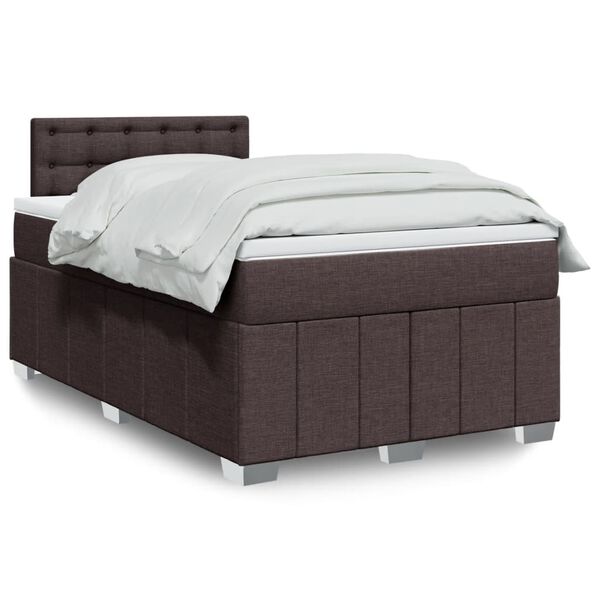 vidaXL Boxspring posteľ s matracom tmavohned&aacute; 120x190 cm l&aacute;tka