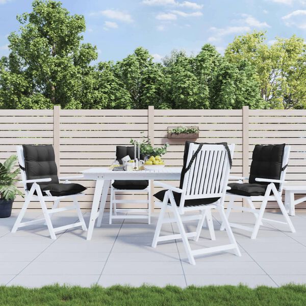 vidaXL Podložky na stoličky n&iacute;zke operadlo 4 ks čierne oxfordsk&aacute; l&aacute;tka