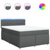 vidaXL Boxspring posteľ s matracom tmavosiv&aacute; 140x200 cm l&aacute;tka