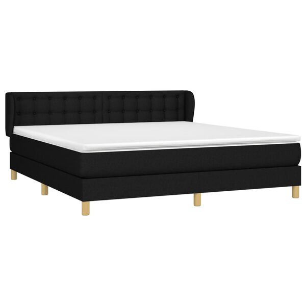 vidaXL Posteľn&yacute; r&aacute;m boxspring s matracom čierny 160x200 cm l&aacute;tka