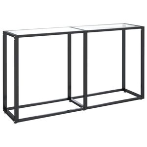 vidaXL Konzolov&yacute; stol&iacute;k priehľadn&yacute; 140x35x75,5 cm tvrden&eacute; sklo