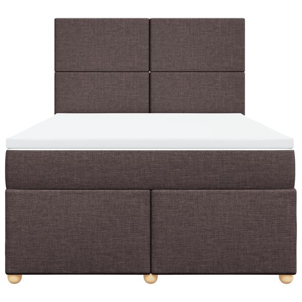 vidaXL Boxspring posteľ s matracom tmavohned&aacute; 140x200 cm l&aacute;tka