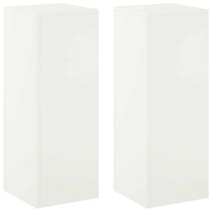 vidaXL Stojan na rastliny 2 pcs Biela 30 x 30 x 80 cm Oceľ