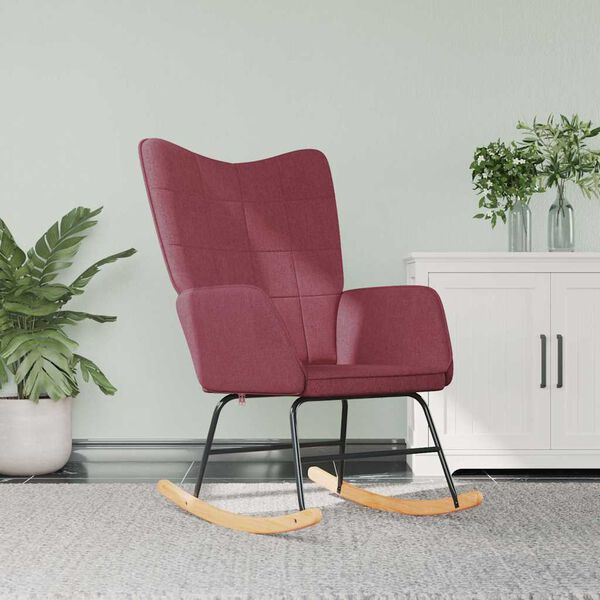 vidaXL Hojdacie kreslo, vínovo červené, látka