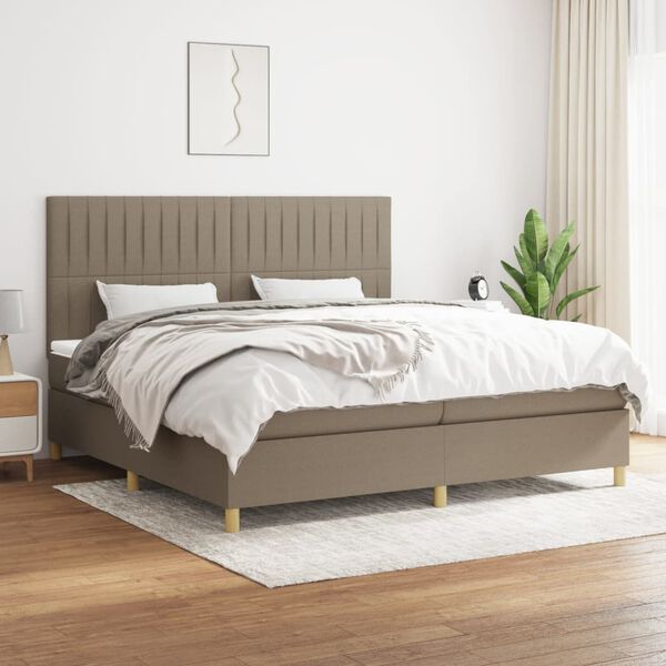 vidaXL Boxspring posteľ s matracom sivohned&yacute; 200x200 cm l&aacute;tka