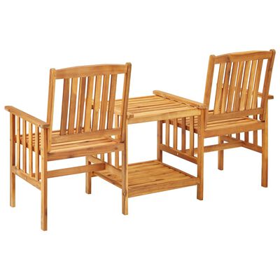 vidaXL Záhradné stoličky s čajovým stolíkom 159x61x92cm akáciový masív