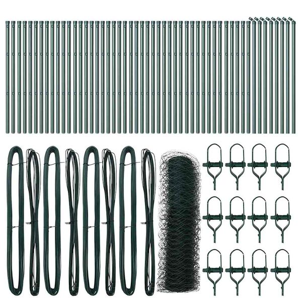 vidaXL Stĺp na plot. Zelen&aacute; 100 x 0,6 m (50 mm sieťovina) Ocel a PVC