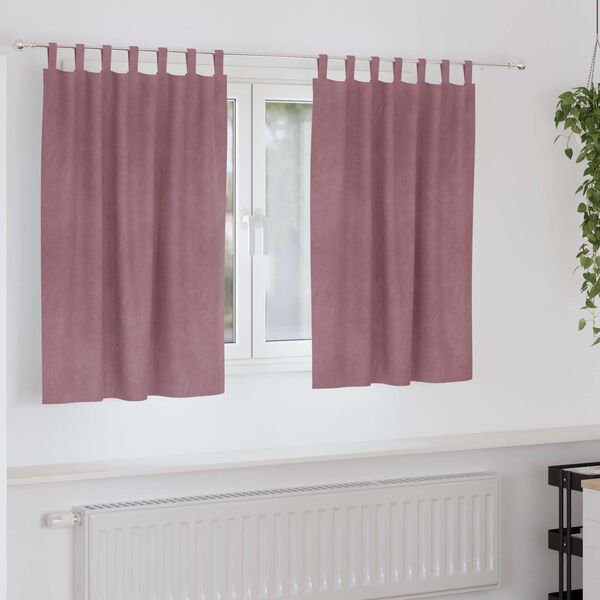 vidaXL Zatemňovacie závesy 2 pcs Tmavo ružová 140 x 140 cm Zamat