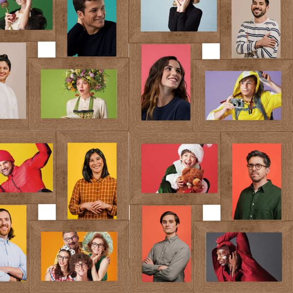 vidaXL Kolážový fotorámik na 24 fotiek (10x15 cm) svetlohnedý MDF