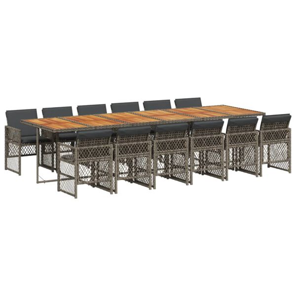 vidaXL 13-dielna z&aacute;hrad. jed&aacute;lensk&aacute; s&uacute;prava s vank&uacute;&scaron;mi siv&aacute; polyratan