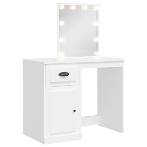 vidaXL Toaletn&yacute; stol&iacute;k s LED svetlami biely 90x42x132,5 cm