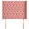 vidaXL Čelo postele so záhybmi ružový 103 x 16 x 118/128 cm zamat