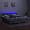 vidaXL Posteľ boxsping s matracom a LED bledosiv&aacute; 160x200 cm l&aacute;tka