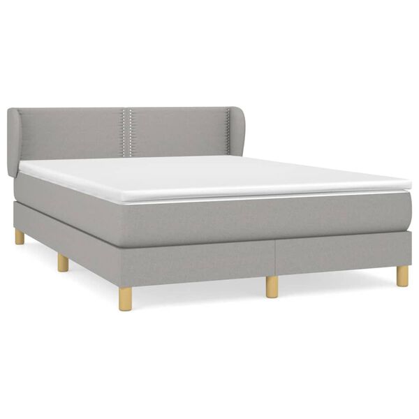 vidaXL Boxspring posteľ s matracom bledosiv&yacute; 140x190 cm l&aacute;tka
