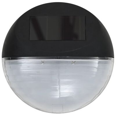 vidaXL Vonkajšie solárne nástenné LED svietidlá 12 ks okrúhle čierne