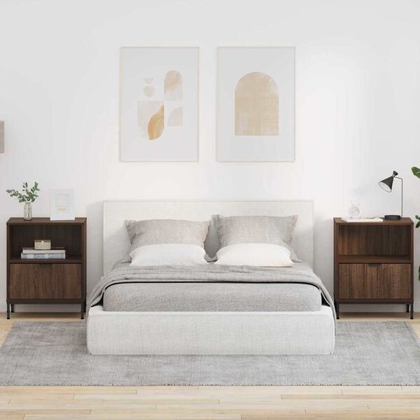 vidaXL so z&aacute;suvkou 2 pcs Hned&yacute; dub 49 x 36 x 61 cm Kompozitn&eacute; drevo