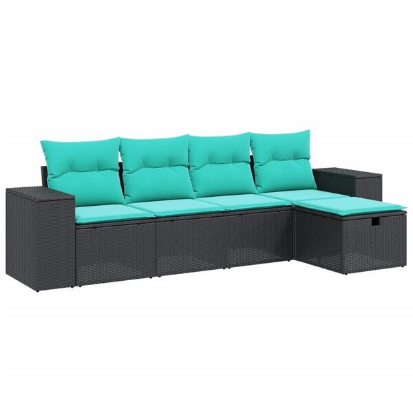 vidaXL 6-dielna záhradná sedacia súprava s vankúšmi hnedá polyratanová