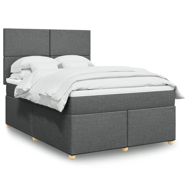 vidaXL Boxspring posteľ s matracom tmavosivá 140x200 cm látka