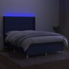 vidaXL Posteľ boxsping s matracom a LED modr&aacute; 140x190 cm l&aacute;tka