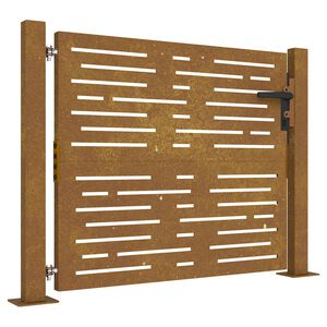 vidaXL Z&aacute;hradn&aacute; br&aacute;na 100x100 cm, corten oceľ, &scaron;tvorcov&yacute; dizajn
