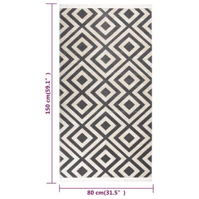vidaXL Vonkajší koberec hladko tkaný 80x150 cm bledočierny a béžový