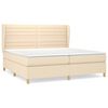 vidaXL Boxspring posteľ s matracom kr&eacute;mov&aacute; 200x200 cm l&aacute;tka