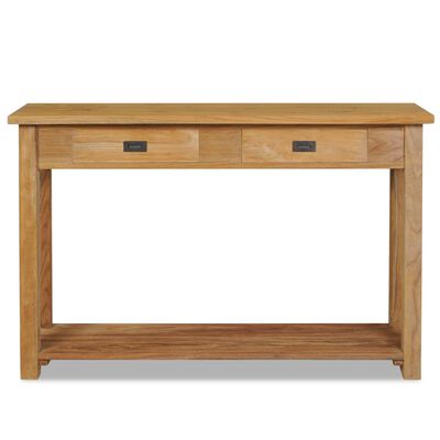 vidaXL Konzolový stolík z masívneho teakového dreva, 120x30x80 cm