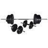 vidaXL Stojan na drepy so sadou činiek barbell a dumbbell 60,5 kg