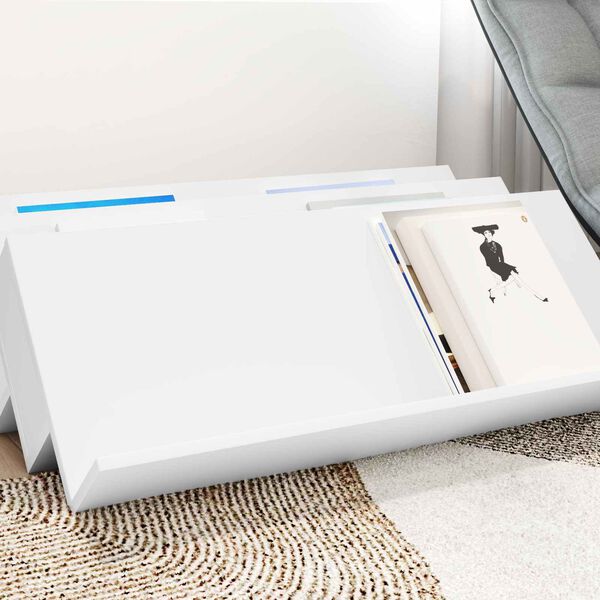 vidaXL Reg&aacute;l na časopisy Biela 90 x 53 x 28,5 cm Kompozitn&eacute; drevo