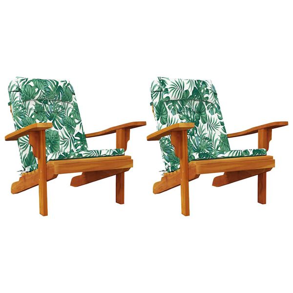 vidaXL Vankúš na stoličku Kvetinový 2 pcs Zelená 58 x 77 x 4.5 cm