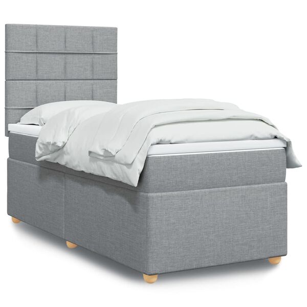 vidaXL Boxspring posteľ s matracom bledosiv&yacute; 100x200 cm l&aacute;tka