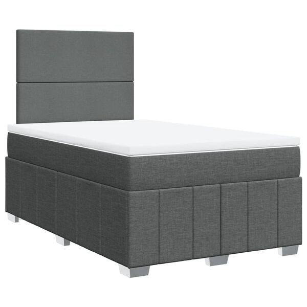 vidaXL Boxspring posteľ s matracom tmavosiv&yacute; 120x200 cm l&aacute;tka